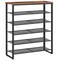 Space-Saving Shoe Rack with Wooden Top, Metal Shelves, Adjustable Feet